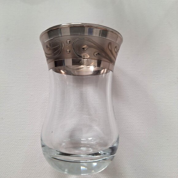 Turkish Glass Tea Set with Silver Designs Never Used - Picture 5 of 7